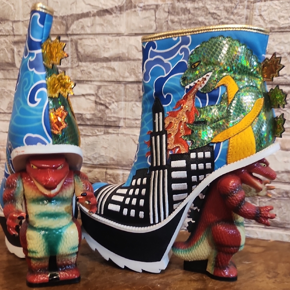 Colorful Monster-Themed Platform Boots